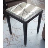 SIDE TABLE, Contemporary, bevelled mirrored top, 45cm x 45cm x 62cm.
