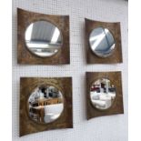 WALL MIRRORS, a set of four, Contemporary design, 40cm x 40cm.