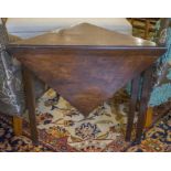 ENVELOPE TABLE, George III mahogany with a single triangular drop flap on square chamfered supports,