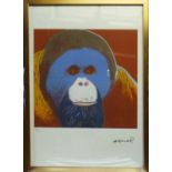 ANDY WARHOL 'Orangutan', lithograph, from Leo Castelli gallery, stamped on reverse, edited by G.