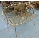 BENCH, Hollywood Regency style, gilt finish, 130cm W.