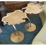 GINKGO LEAF SIDE TABLES, a pair, 1970's Italian style, 54cm H.