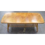 ATTRIBUTED TO ERCOL LOW TABLE, vintage 20th century teak, 105cm x 46cm x 37cm.