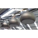 PENDANT LIGHTS, a set of three, 1960's style, 130cm drop approx.