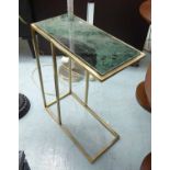 SIDE TABLE, 1960's French style, gilt frame with marble insert top, 60cm H.