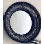 WALL MIRROR, circular resin with rounded speckled mirror frame, 96cm Diam.