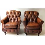 CLUB ARMCHAIRS, a pair,