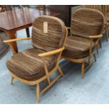 ATTRIBUTED TO ERCOL MODEL 334 ARMCHAIRS, a pair, by Lucian Ercolani, 69cm W approx.