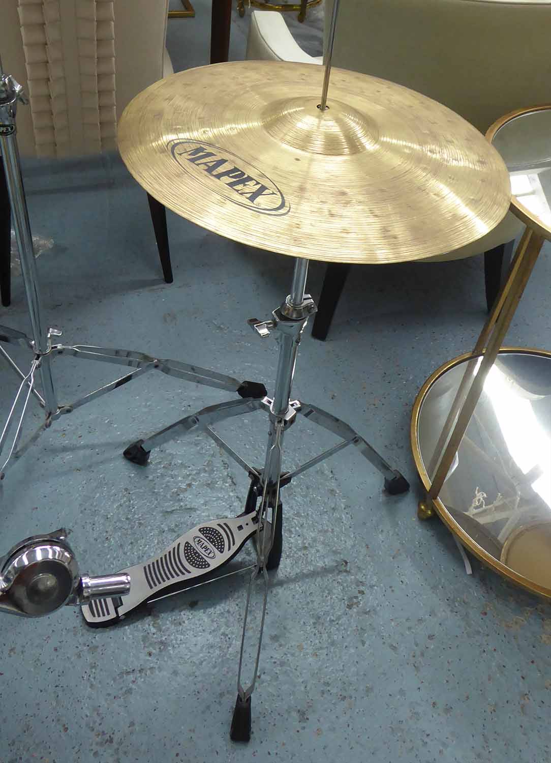 MAPEX DRUM KIT AND STOOL, with various drums and cymbols, 114cm H. - Image 3 of 3