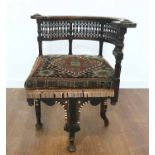 CARLO BUGATTI STYLE MOORISH CORNER CHAIR,