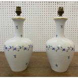 HEREND TABLE LAMPS, a pair, hand painted porcelain, 33cm H.