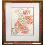 WEFE DELISS (20th Century American) 'Scallop Lobster and Poppy', watercolour, signed and framed.