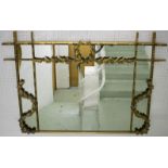 OVERMANTEL MIRROR, Empire style giltwood with simulated bamboo and laurel leaf detail,