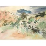 LIZ KEYWORTH 'Landscape in Provence', watercolour, signed and dated '88, 56cm x 76cm.
