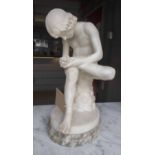 STUDIO OF PROFESSOR GIUSEPPE BESSI, 'Spinario or boy extracting thorn', marble after the antique,