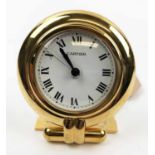 CARTIER CLOCK, 9cm H x 8cm W.