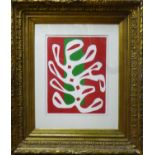 HENRI MATISSE 'White Algae on Red and Green Background', lithograph, signed in the plate,