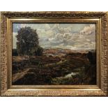 MANNER OF JOHN LINNEL (1792-1882) 'Moorland Landscape', oil on canvas, signed indistinctly,