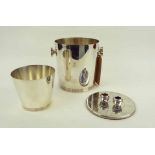 PUIFORCAT SILVER PLATE COLLECTION, including a champagne and ice bucket,