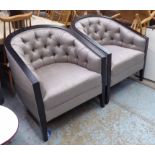 ATTRIBUTED TO THE SOFA AND CHAIR COMPANY CHARLOTTE TUB CHAIRS, a pair, 74cm.
