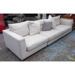 CAMERICH CLOUDS SOFA, ivory white fabric upholstered, 300cm W approx.