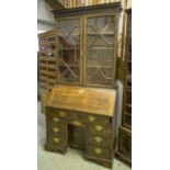 KNEEHOLE BUREAU BOOKCASE,