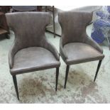 COACH HOUSE DINING CHAIRS, a set of eight, each with faux leather upholstery, 55cm W x 88cm H.