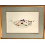 WILLY FEILDING (B.1941) 'Fish in a Bowl', watercolour, signed and dated 90, 30cm x 45cm, framed.