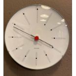 ROSENDAHL A J BANKERS CLOCK, by Arne Jacobsen, 21cm diam.