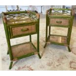 BEDSIDE TABLES, a pair, en suite with the previous lot, 61cm H x 32cm D x 37cm W.