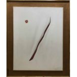 HENRY BARDON IN MANNER OF LUCIO FONTANA (1921-1991) 'White, Red Ground, Red Dot',