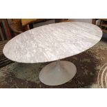AFTER EERO SAARINEN DINING TABLE, Tulip style, the oval top on a stem base, 170cm x 111cm x 74cm H.