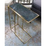 DRINKS SIDE TABLE, 1960's French style, marble insert top, 60cm H.