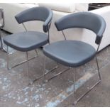 CALLIGARIS NEW YORK DINING CHAIRS, a set of eight, by Lupo design, faux leather upholstered,