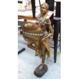 CONTEMPORARY SCHOOL, patinated bronze study of a Dahomey warrior, 98cm H approx.
