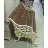 GARDEN BENCH, late Victorian, (similar to the previous lot), 143cm L x 85cm H.