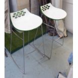 CALLIGARIS JAM BAR STOOLS, a pair, 92cm H.