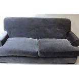 LOAF SOFA, blue velvet, with two seat cushions, 191cm W.