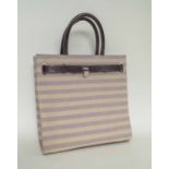 ASPREY STEAMER COLLECTION STRIPED BAG AND MATCHING WALLET,