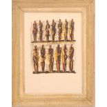 HENRY MOORE '13 Standing Men', 1958, lithograph, watermark in paper, Cramer 41, 45cm x 32cm,