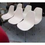 VITRA DSR CHAIRS, a set of six, by Charles and Ray Eames, 81cm H.