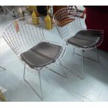 AFTER HARRY BERTOIA DINING CHAIRS, a pair, 74cm H.