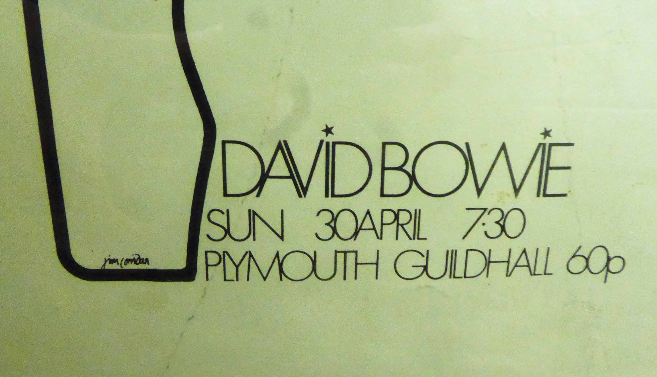 ORIGINAL 1970 POSTER, for David Bowie's concert at the Plymouth Guildhall, designed by Jim Corridon, - Image 2 of 2