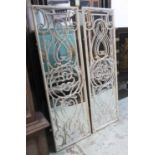 GARDEN WALL MIRRORS, a pair, French style, 162cm x 51cm.