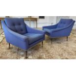 STONEHILL ARMCHAIRS, a pair, English circa 1960's, re-upholstered in Kvadrat fabric,