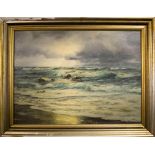 HEIDEL 'Seascape after a Storm', oil on canvas, signed, 58cm x 73cm, framed.