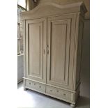 ARMOIRE, 19th century French, traditionally grey painted,