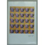 ANDY WARHOL 'Multiple Marylin', lithograph, from Leo Castelli gallery, stamped on reverse,