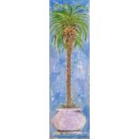 KEN DAVIS 'The Palm Collections', acrylic on board, 107cm x 26cm.