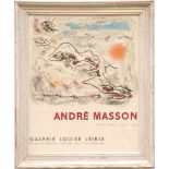 ANDRE MASSON 'Peintures', lithographic poster, Mourlot, 60cm x 50cm, framed and glazed.